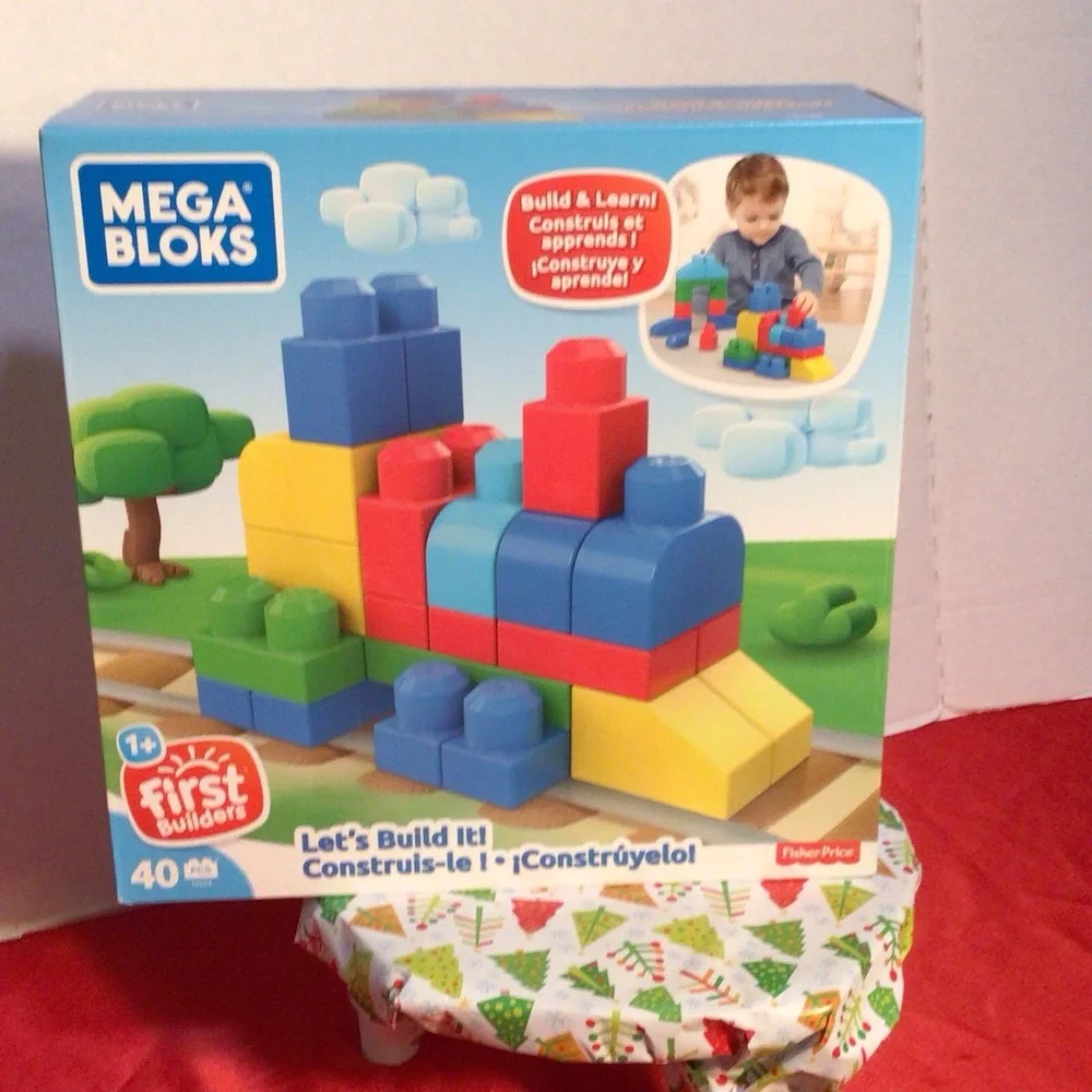 Mega Bloks 40 Pcs Let's Build It! Building Blocks Set Fisher Price Ages 1+ First